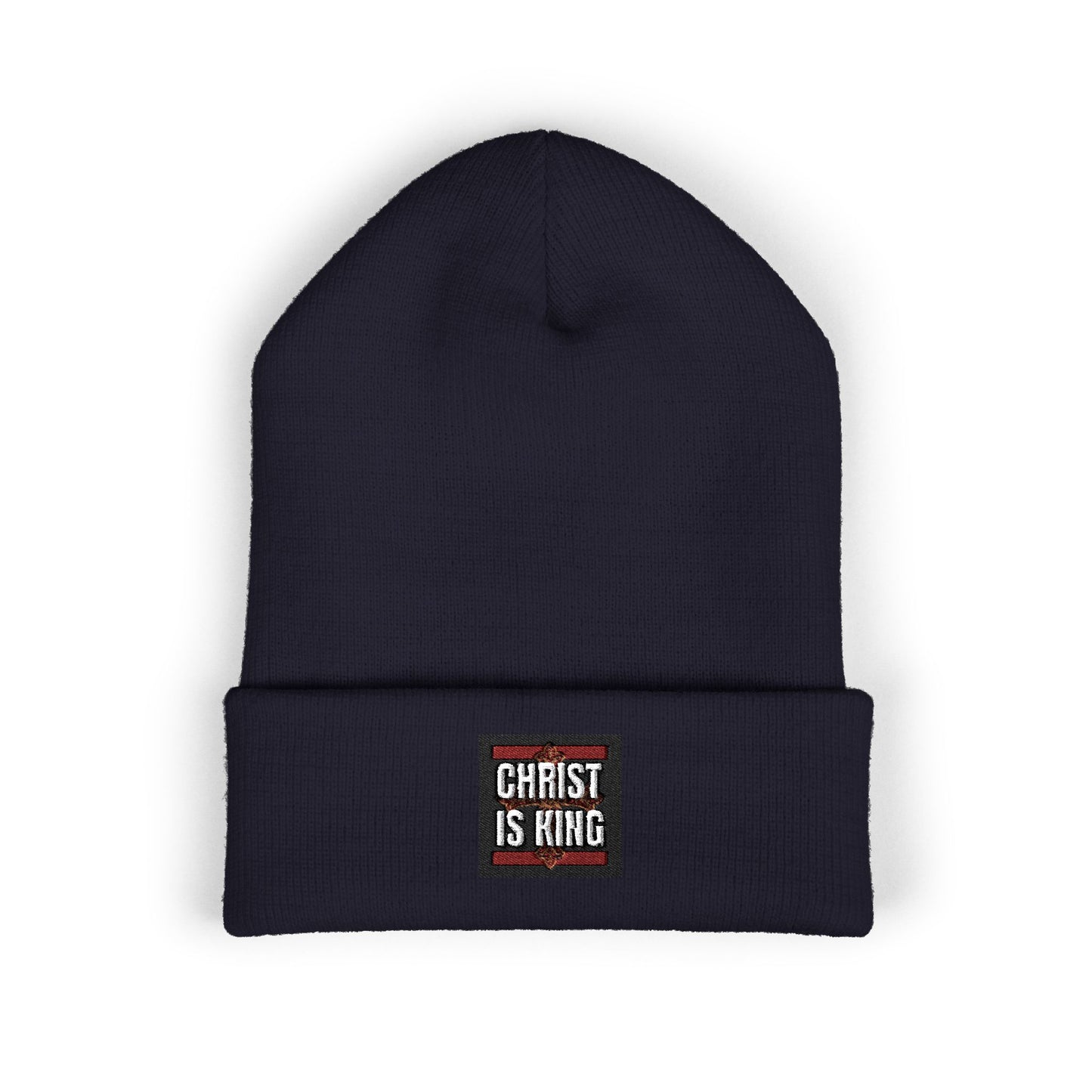 ✧ CHRIST IS KING – EMBROIDERED BEANIE ✧