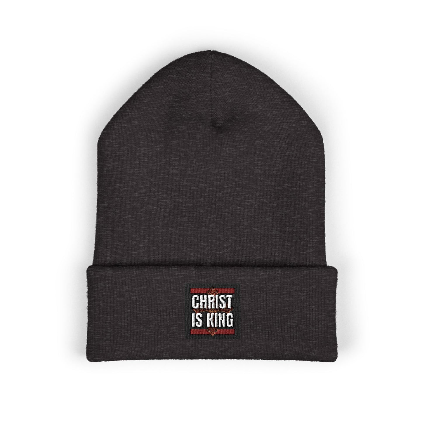 ✧ CHRIST IS KING – EMBROIDERED BEANIE ✧