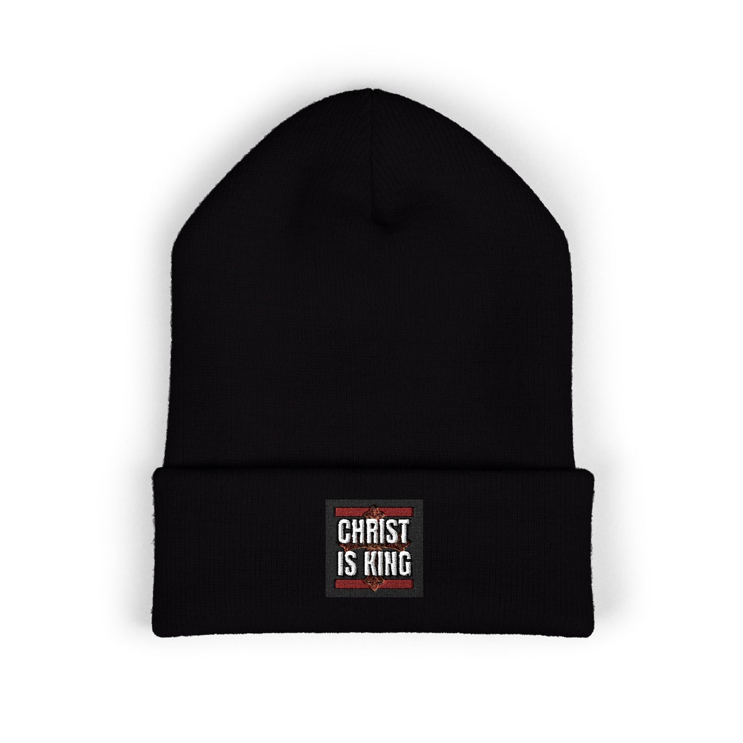 ✧ CHRIST IS KING – EMBROIDERED BEANIE ✧