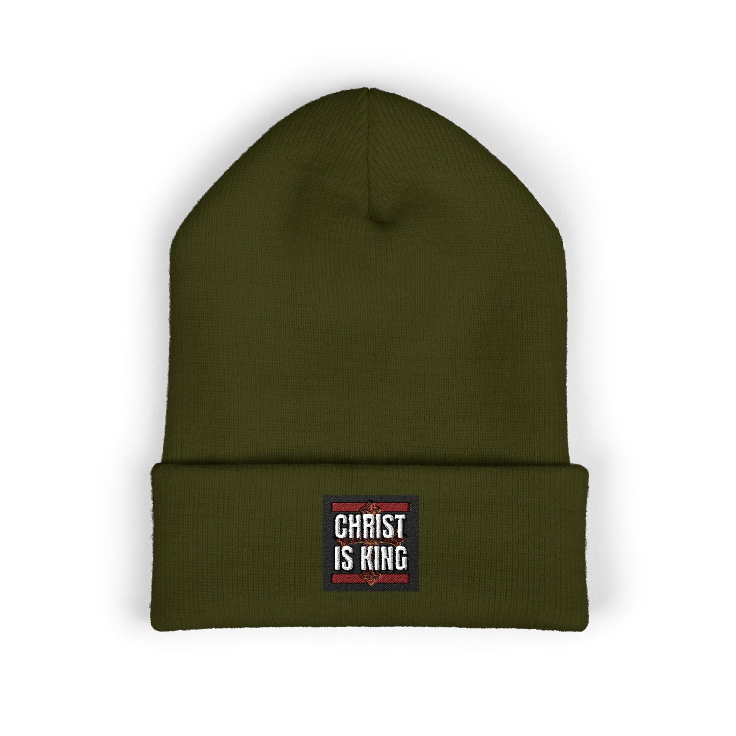 ✧ CHRIST IS KING – EMBROIDERED BEANIE ✧