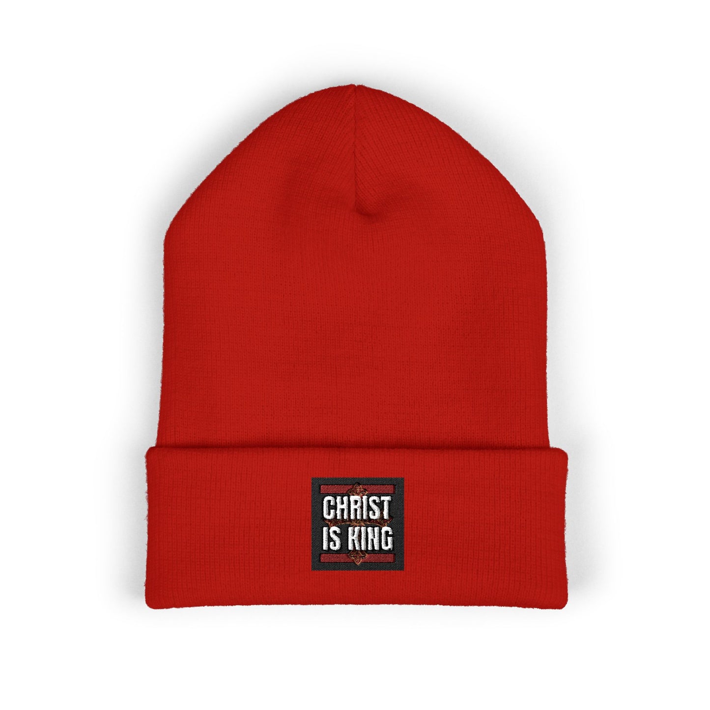 ✧ CHRIST IS KING – EMBROIDERED BEANIE ✧