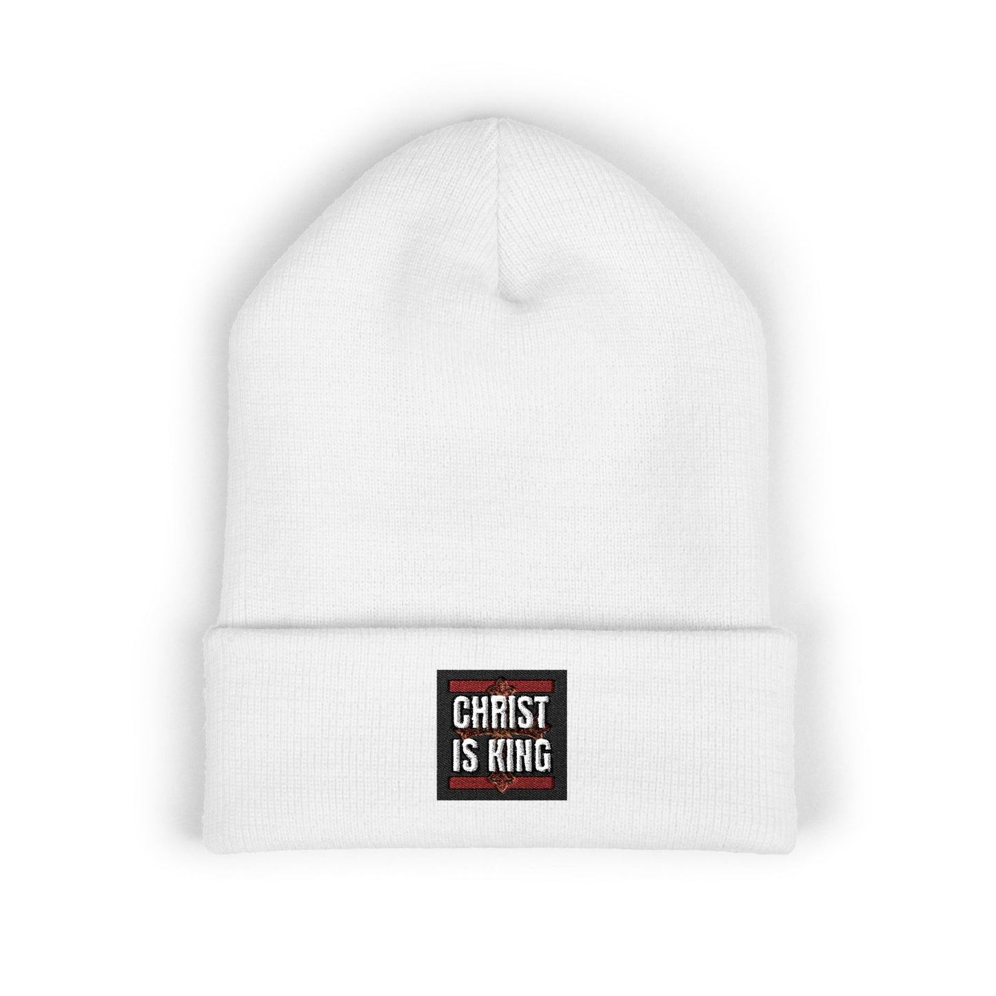 ✧ CHRIST IS KING – EMBROIDERED BEANIE ✧