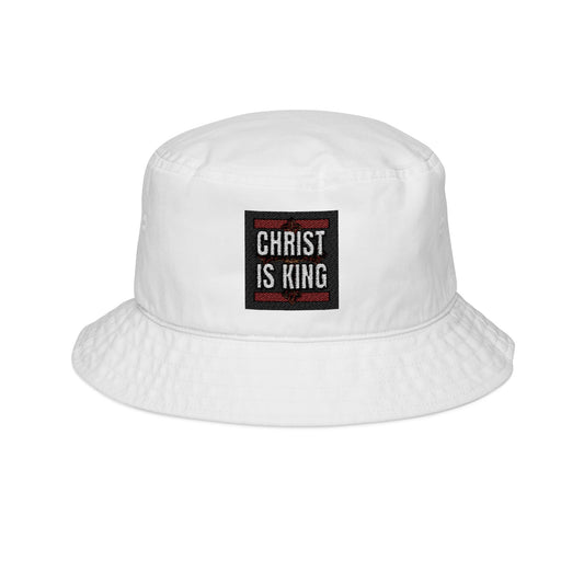 ✧ CHRIST IS KING – EMBROIDERED BUCKET HAT ✧
